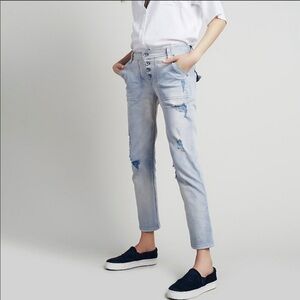 Free People Destroyed Button Fly Mountaineer Jeans
